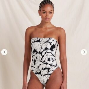 Free people x Peony Strapless Floral One-Piece Swimsuit